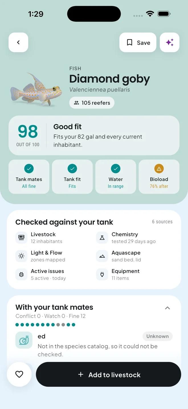 Diamond goby compatibility check