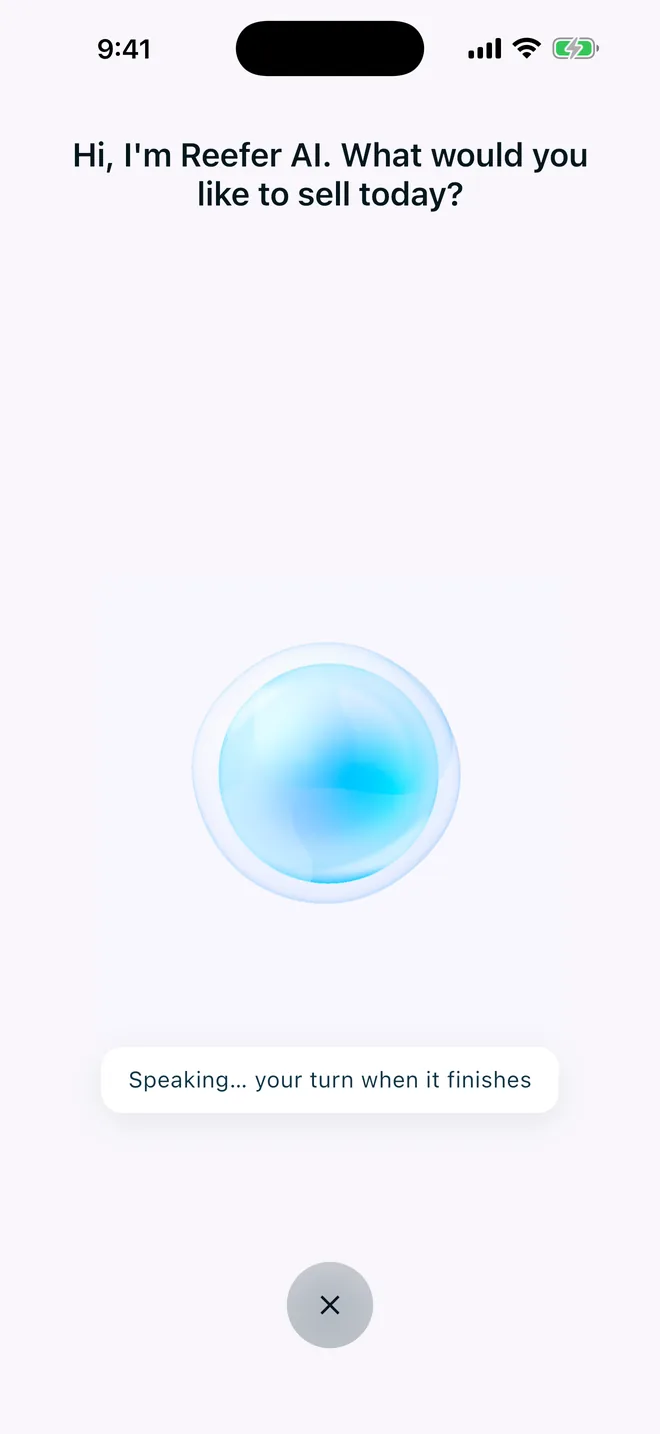 Selling by voice with Reefer AI